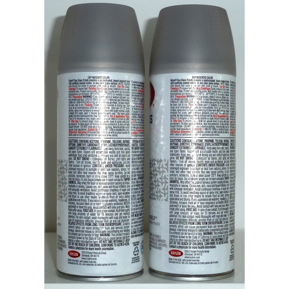 2X Krylon Sea Glass Ice Spray Paint 12 oz Semi-Translucent Frosted Finish NEW - Picture 3 of 3